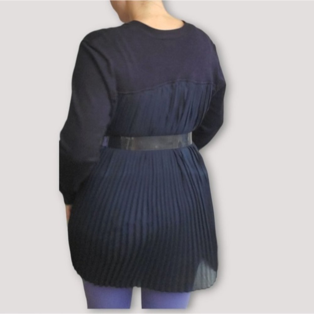 89th & Maddison Pleated Open Navy Blue Cardigan- Size M- NWOT